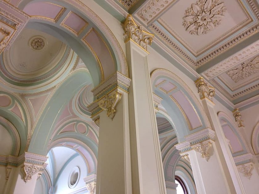 ceiling parliament ornate building architecture interior melbourne victoria australia